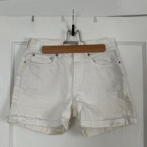 Everlane white denim shorts